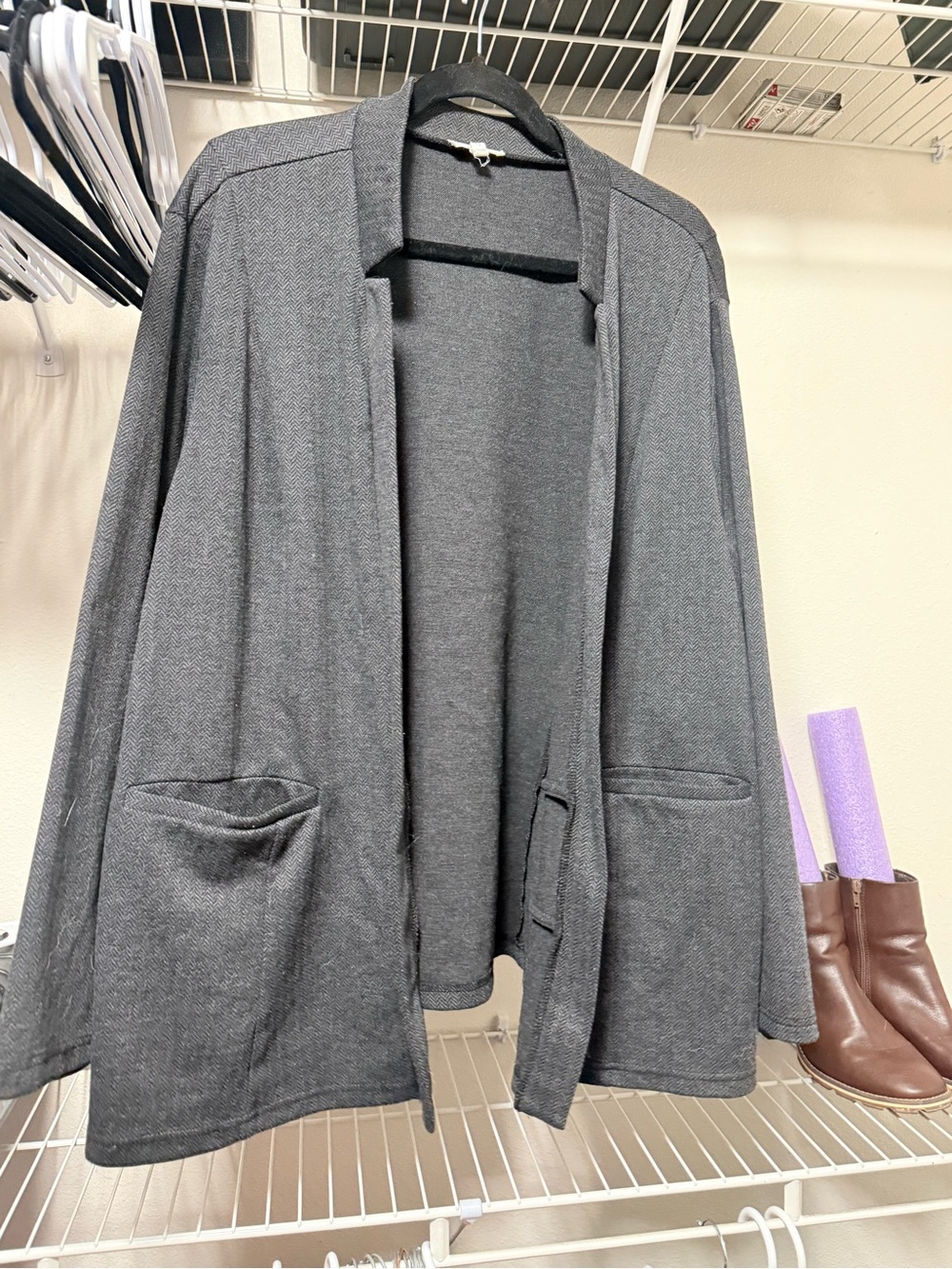 Maurices Dark Gray Open-Front Blazer Jacket